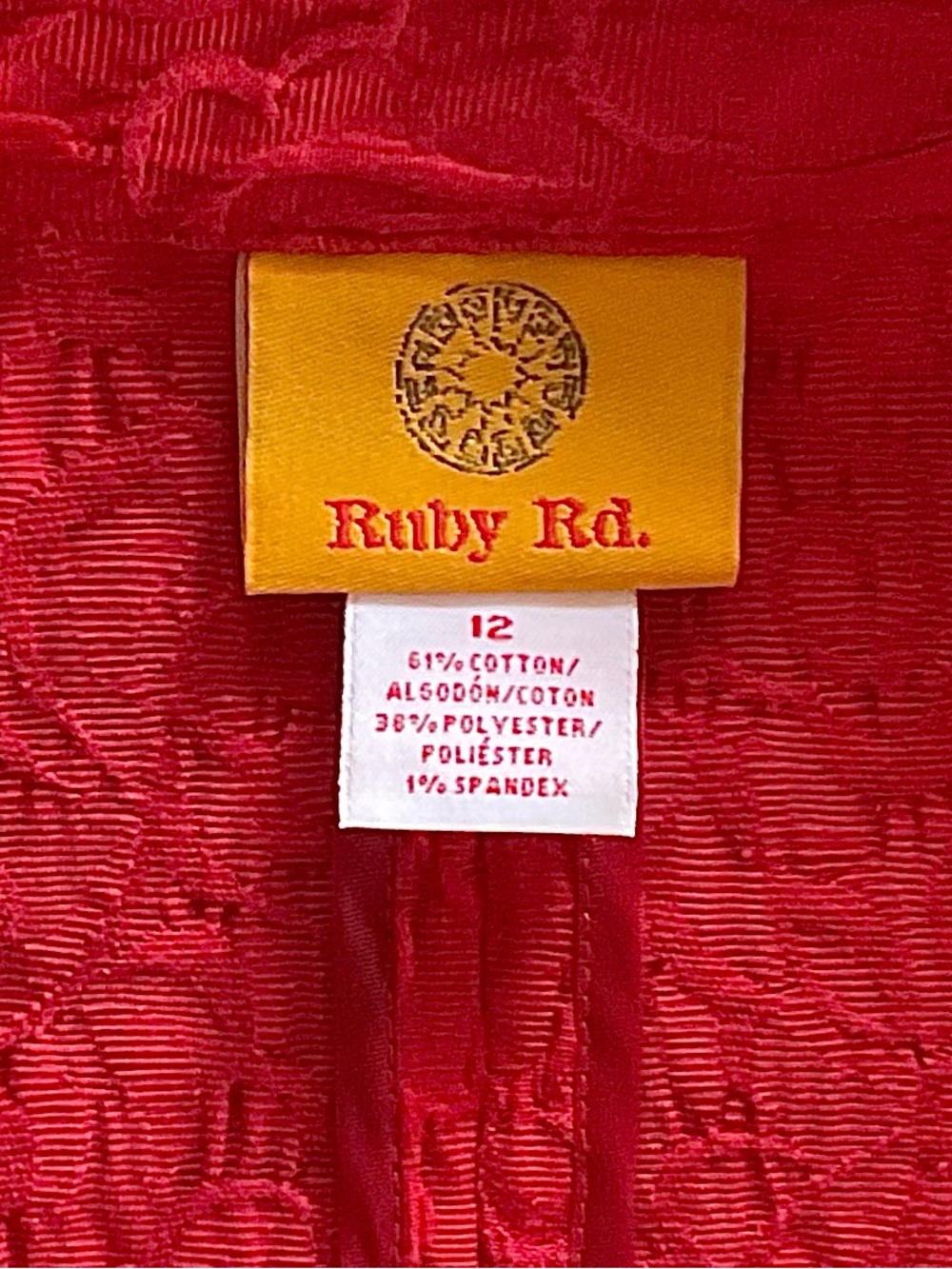 Ruby Rd. Red Textured Standing CollarJacket - Picture 3 of 6